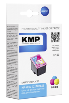 KMP H163 Tintenpatrone 3-farbig kompatibel mit HP C2P07AE 62 XL