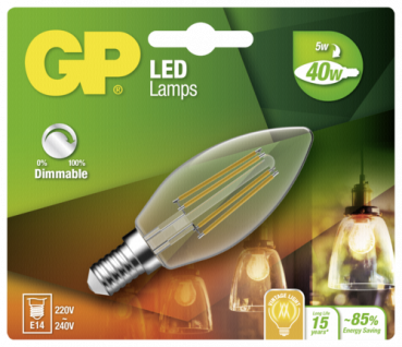 GP Lighting Filament Kerze E14 D 5W (40W) dimmbar  470 lm