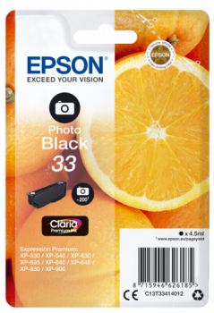 Epson Tintenpatrone photo black Claria Premium 33         T 3341