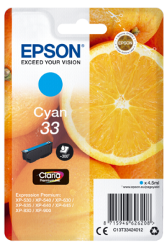 Epson Tintenpatrone cyan Claria Premium 33         T 3342