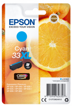 Epson Tintenpatrone cyan Claria Premium 33 XL      T 3362