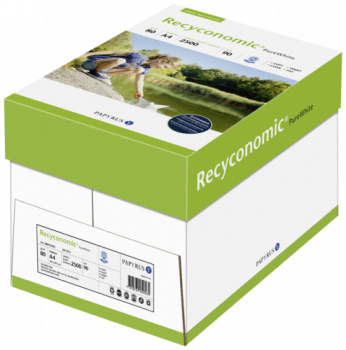 5x 500 Blatt Recyconomic Pure White ISO 90 A 4 80 g (Karton)