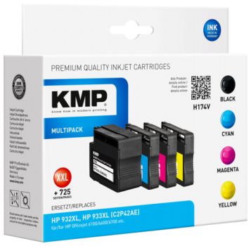 KMP H174V Multipack BK/C/M/Y komp. mit HP C2P42AE 932/933 XL
