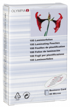 1x100 Olympia Laminierfolien Visitenkarten 80 micron     9169