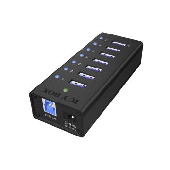 RaidSonic ICY BOX IB-AC618 7-Port USB 3.0 Hub Aluminium