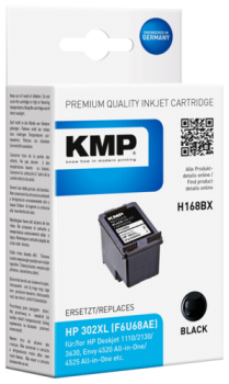 KMP H168BX Tintenpatrone schwarz kompatibel mit HP F6U68AE