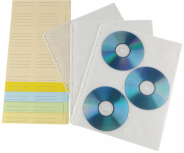 1x10 Hama CD-ROM-Index-Hüllen transparent-weiss          49835