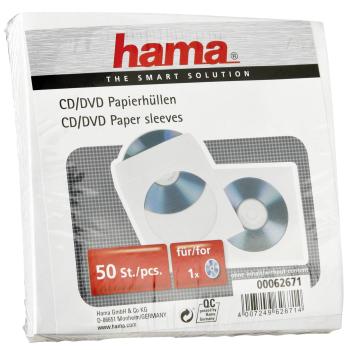 1x50 Hama CD-ROM-Papierhüllen weiss                      62671