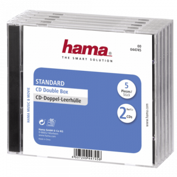 1x5 Hama Doppel-CD Leerhülle 44745