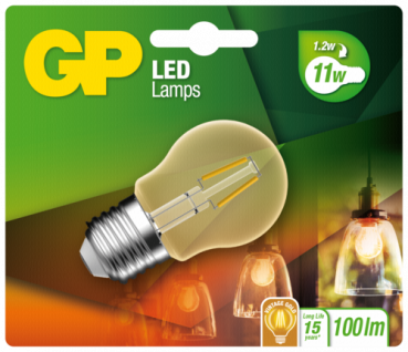 GP Lighting LED Mini Globus Gold E27 1,2W (11W) Gold