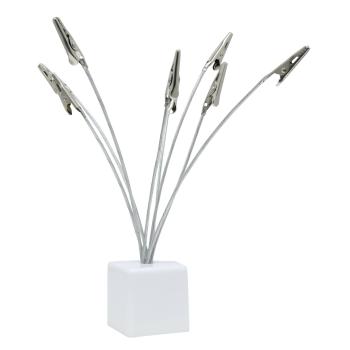 Deknudt Fotohalter weiß Metall 6 Halter 20cm silber      S65CP1