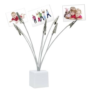 Deknudt Fotohalter weiß Metall 6 Halter 20cm silber      S65CP1