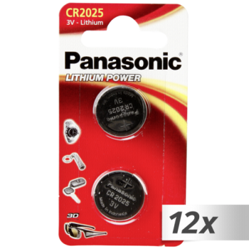 12x2 Panasonic CR 2025 Lithium Power VPE Innenkarton