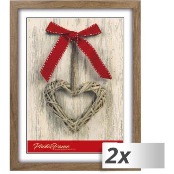 1x2 ZEP Photo Frame braun  15x20 Kunststoff Rahmen          M483B