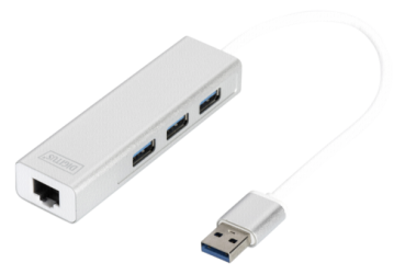 DIGITUS USB 3.0 3-Port Hub & Gigabit LAN-Adapter
