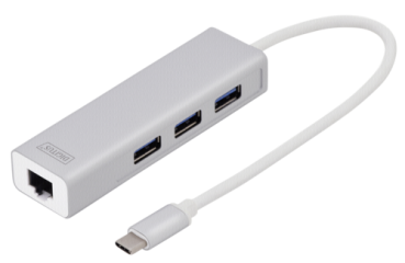 DIGITUS USB Typ C 3.0 Hub mit Gigabit Ethernet