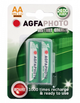 1x2 AgfaPhoto Akku NiMh Mignon AA 2100 mAh Direct Energy