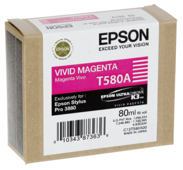 Epson Tintenpatrone vivid magenta T 580 80 ml       T 580A