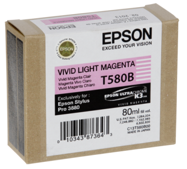 Epson Tintenpatrone vivid light magenta T 580 80 ml       T 580B