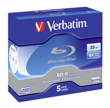 1x5 Verbatim BD-R Blu-Ray 25GB 6x Speed Jewel Case
