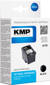 KMP H175BX Tintenpatrone schwarz kompatibel mit HP N9K08AE 304 XL