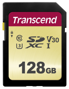 Transcend SDXC 500S        128GB Class 10 UHS-I U3 V30