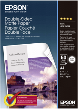 Epson Double Side Matte Paper A 4, 50 Blatt, 178 g    S 041569