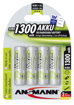 1x4 Ansmann maxE NiMH Akku Mignon AA 1300 mAh