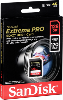 SanDisk Extreme Pro SDXC   128GB 170MB V30 U3  SDSDXXY-128G-GN4IN