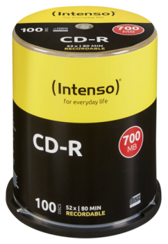 1x100 Intenso CD-R 80 / 700MB 52x Speed, Cakebox