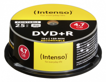 1x25 Intenso DVD+R 4,7GB 16x Speed Cakebox printable