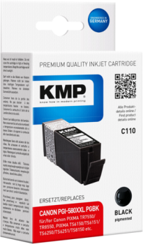 KMP C110 Tintenpatrone schwarz kompatibel mit Canon PGI-580XXL