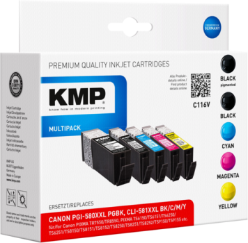 KMP C116V Multipack komp. mit Canon PGI-580/CLI-581 XXL BCMY