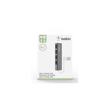 Belkin ultraflacher 4-Port Slim Travel-Hub passiv schw. F4U042BT