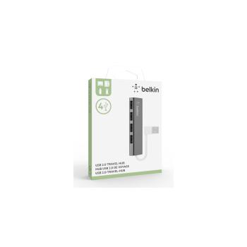 Belkin ultraflacher 4-Port Slim Travel-Hub passiv schw. F4U042BT