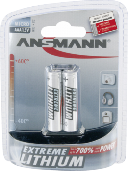 1x2 Ansmann Lithium Micro AAA LR 03 Extreme