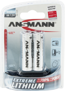 1x2 Ansmann Lithium Mignon AA LR 6 Extreme