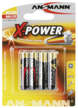 1x4 Ansmann Alkaline Micro AAA LR 03 X-Power
