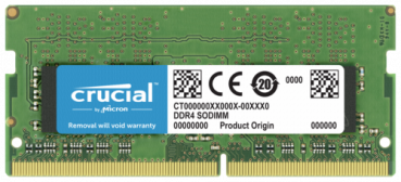 Crucial 16GB DDR4 3200 MT/s SODIMM 260pin DR x8 unbuffered