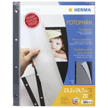 Herma Fotokarton schwarz 20 Blatt                    7577