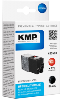 KMP H176BX Tintenpatrone schwarz kompatibel mit HP T6M15AE 903XXL
