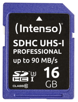 Intenso SDHC Card           16GB Class 10 UHS-I Professional
