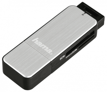 Hama USB 3.0 Multikartenleser SD/microSD Alu schwarz/silber