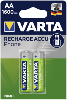 1x2 Varta Akku Professional Accu NiMH 1600 mAh AA Phone Power