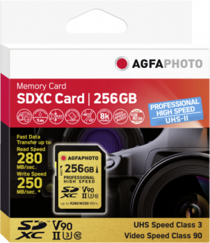 AgfaPhoto SDXC UHS II      256GB Professional High Speed U3 V90