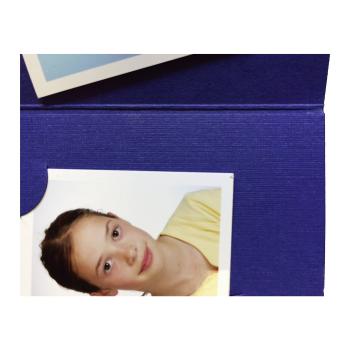 1x100 Daiber Passbildmappen blau für 3 Bildformate