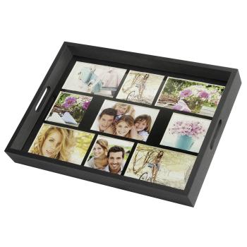 ZEP Photo Tray black       43x35 Holz Fototablett 9 Bilder   W002