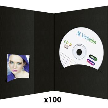 1x100 Daiber Passbildmappen m. CD-Rom-Fach bis 10x15 schwarz