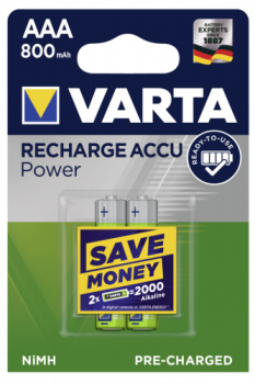 10x2 Varta Rechargeble Accu NiMH 800 mAh Micro VPE Innenk.
