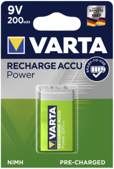 10x1 Varta Rechargeable Accu NiMh 200 mAh 9V-Block VPE Innenk